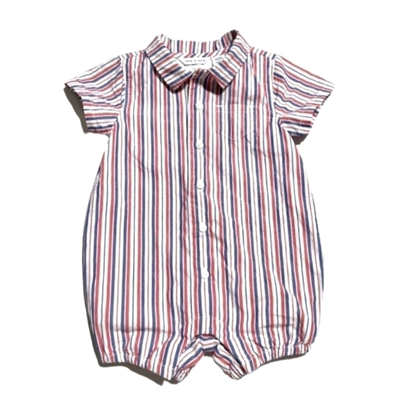 Janie and Jack Other - Janie and Jack Patriotic Striped Button Up Cotton Romper 3-6 Months
